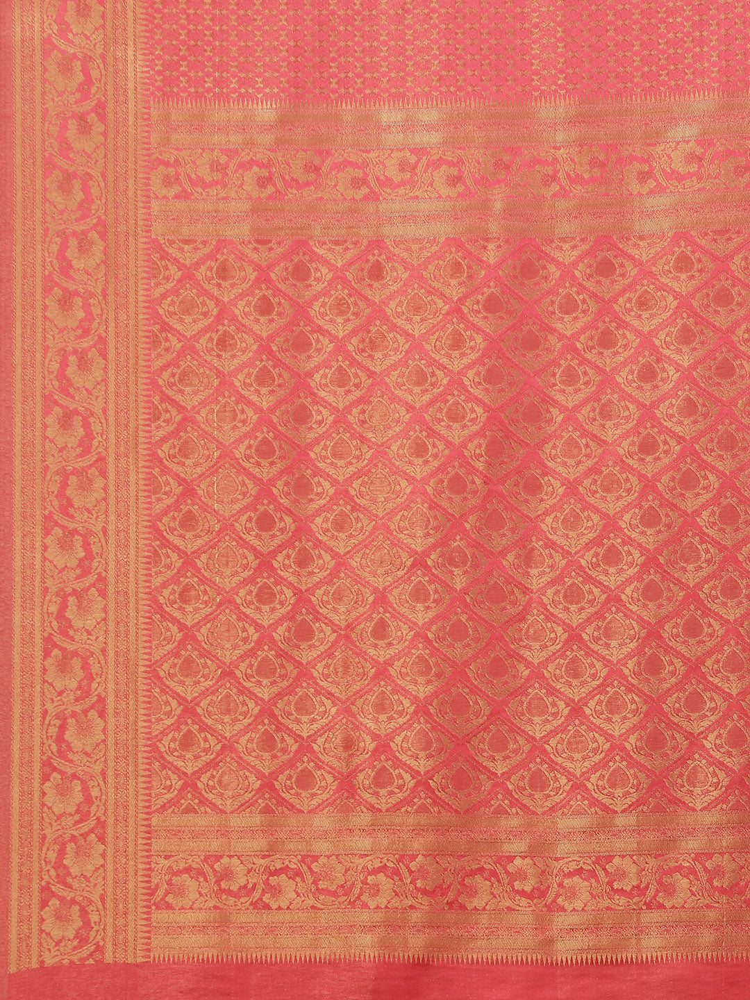Brocade Zari Booti Satin Woven Saree