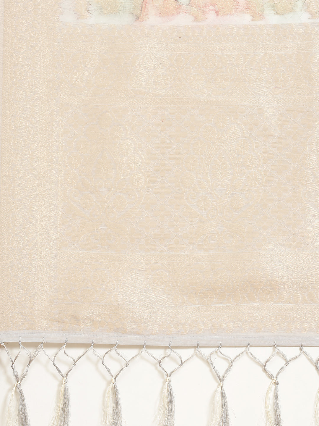 Digital Floral Printed Banarasi Pallu Cotton Chanderi Saree