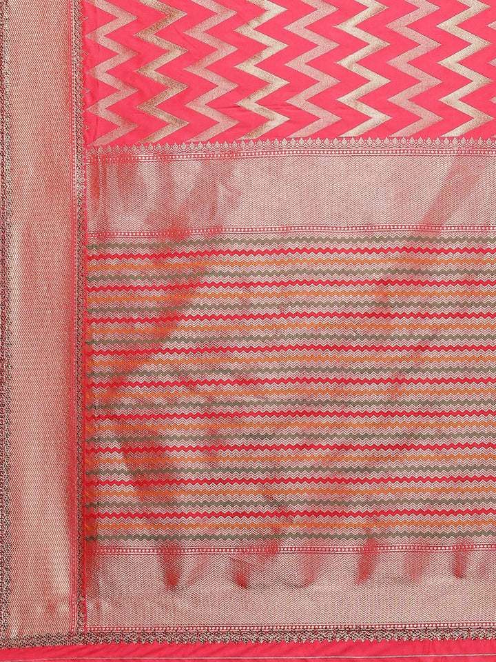 Zig Zag Banarasi Embroidered Saree