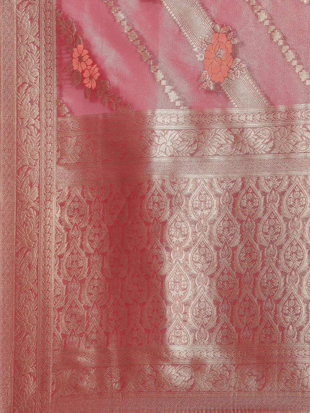 Floral Zari Jaal Handloom Woven Saree