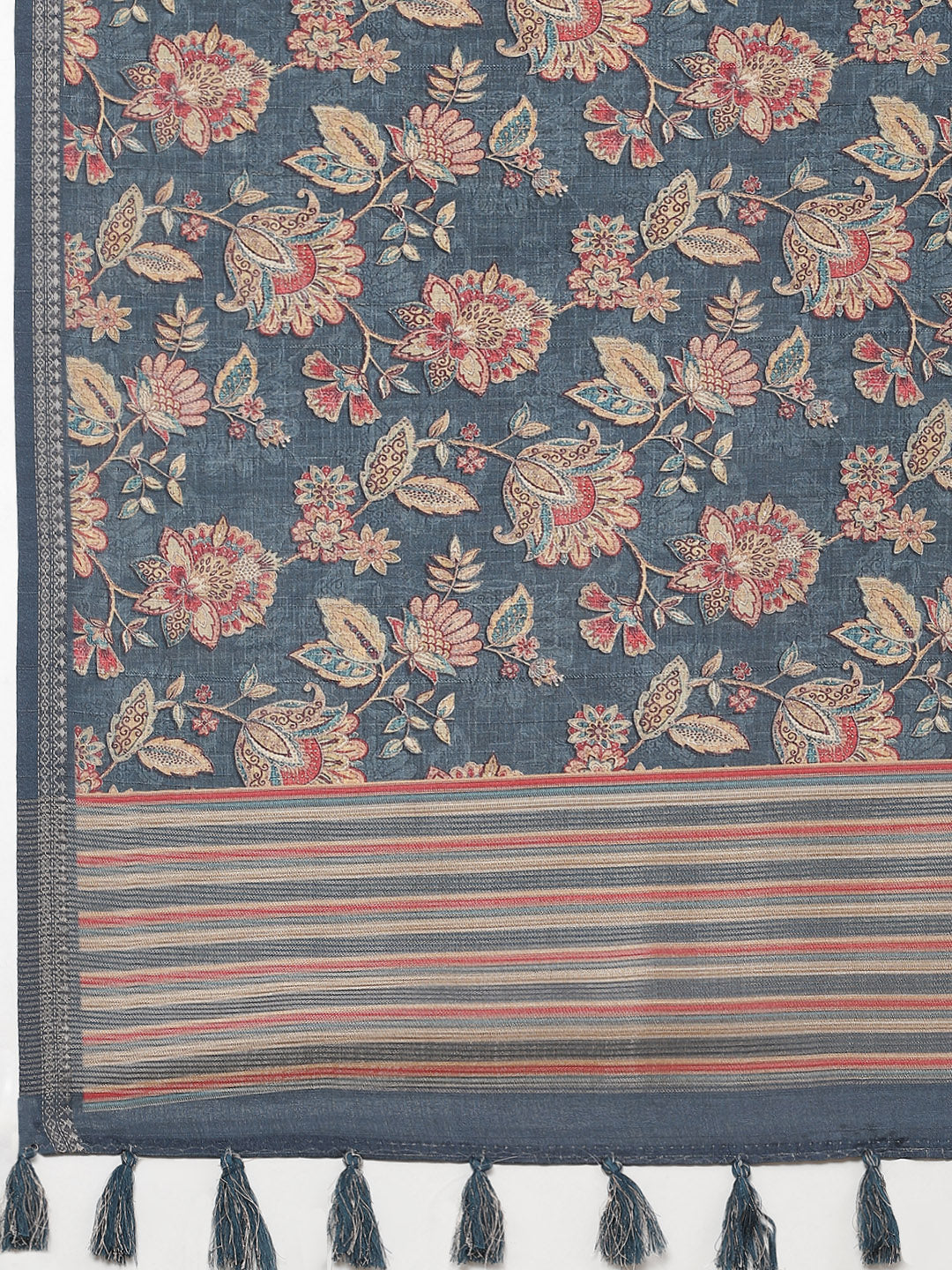 Digital Floral Printed Tussar Saree