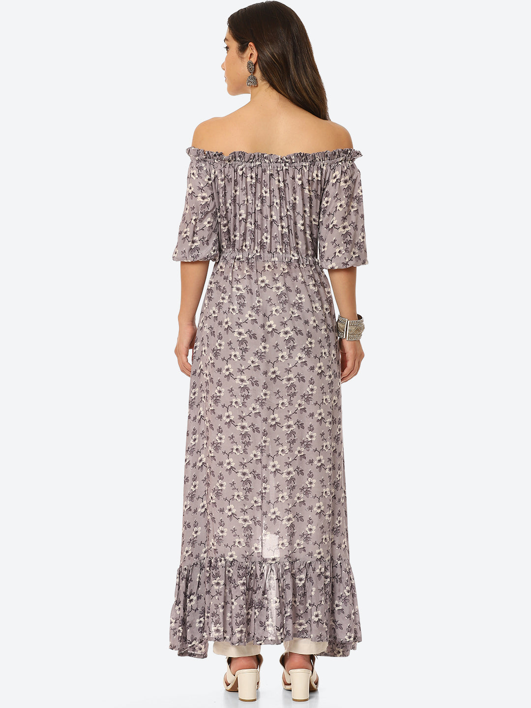 Floral Printed Muslin Kurta