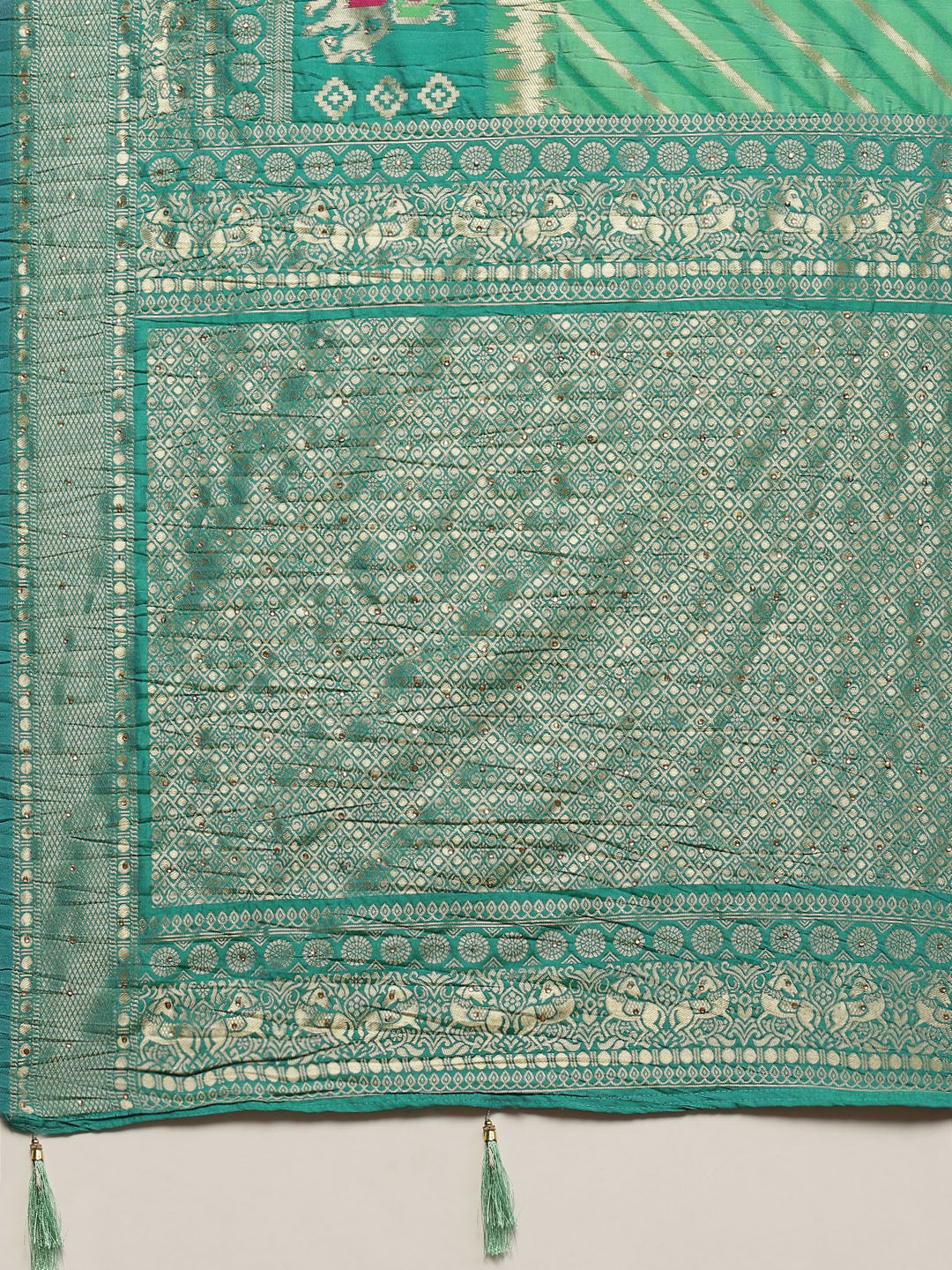 Stone Work Banarasi Woven Saree