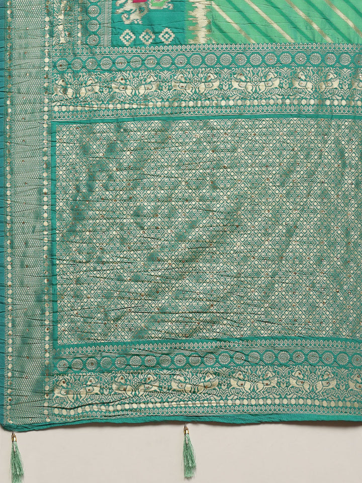 Stone Work Banarasi Woven Saree