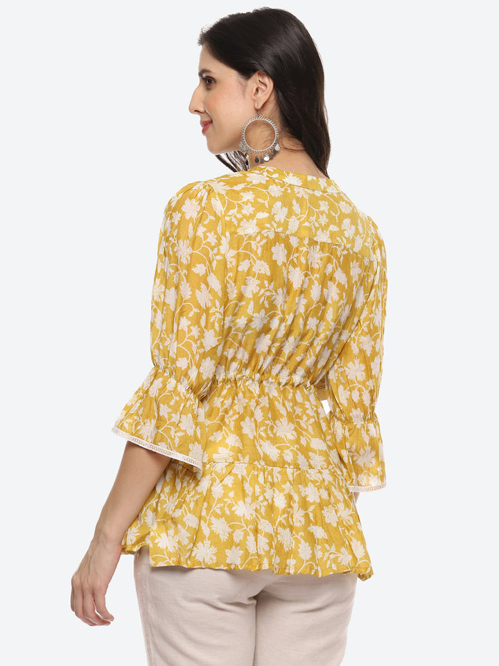 Floral Printed Muslin Kurti