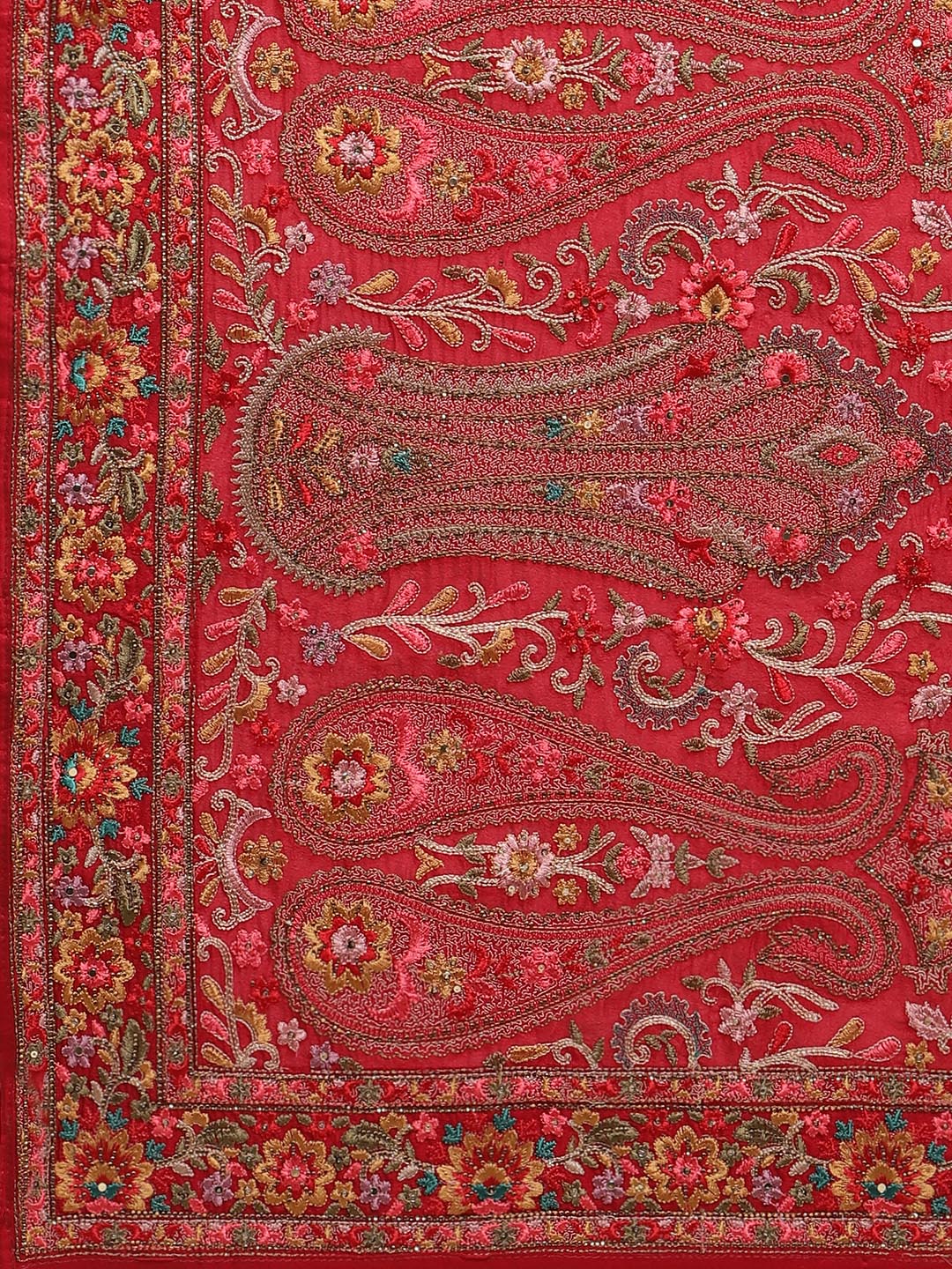Resham Jaal Crepe Embroidered Saree