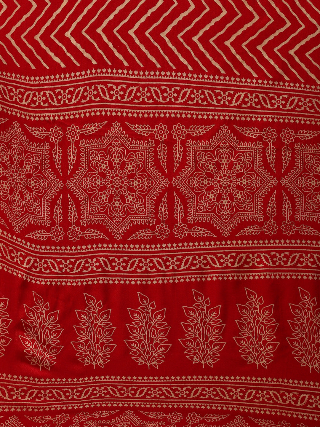 Zig Zag Printed Satin Saree