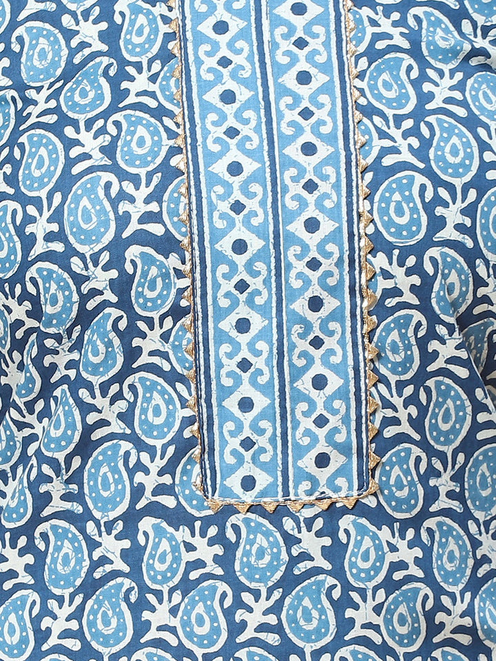 Printed Cotton Unstitched Suit Piece With Dupatta