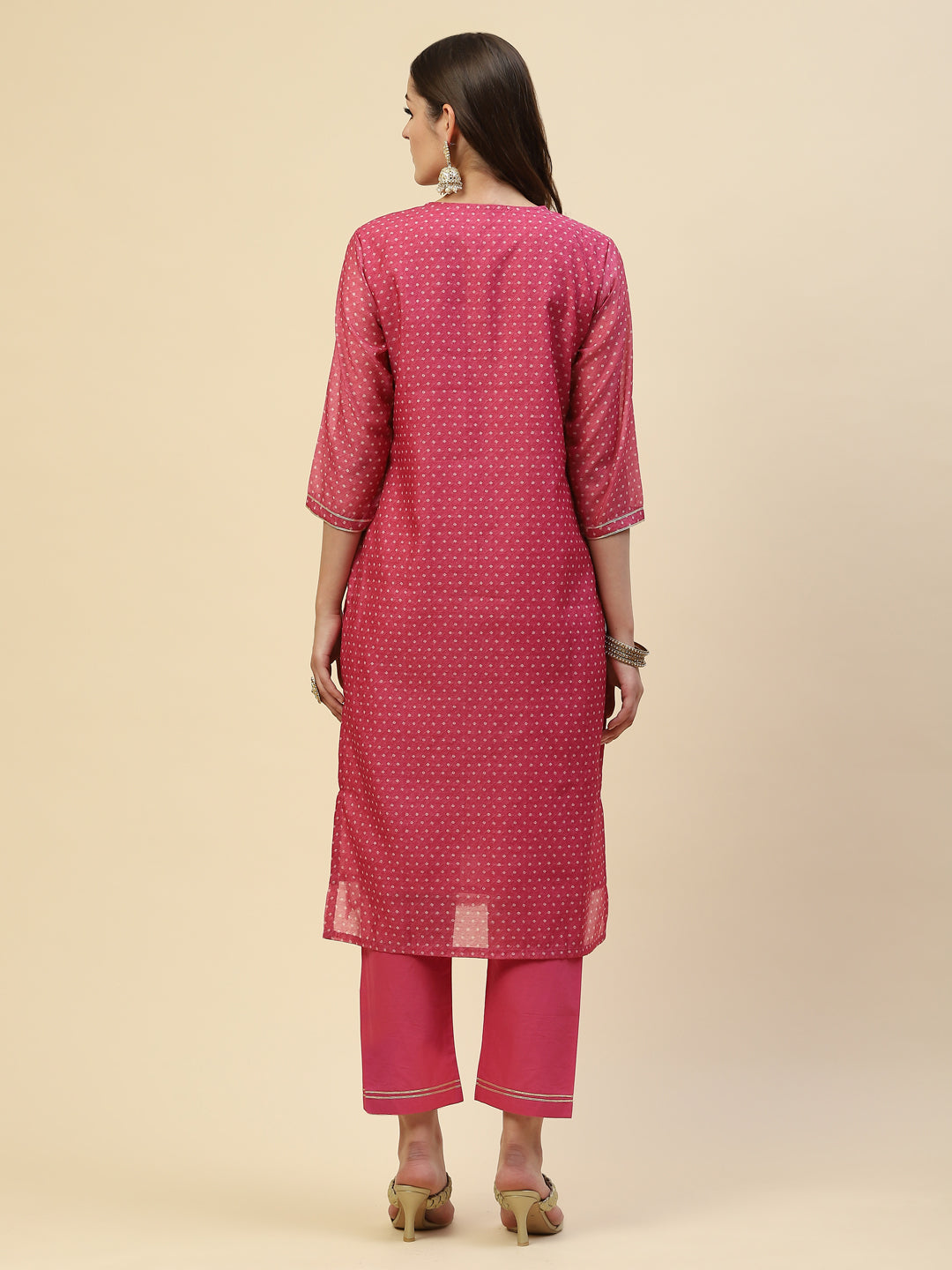 Gota Work Chanderi Kurta With Pants