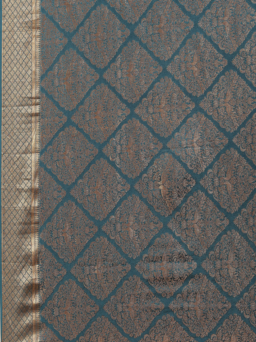 Antique Brocade Jaal Crepe Plain Saree