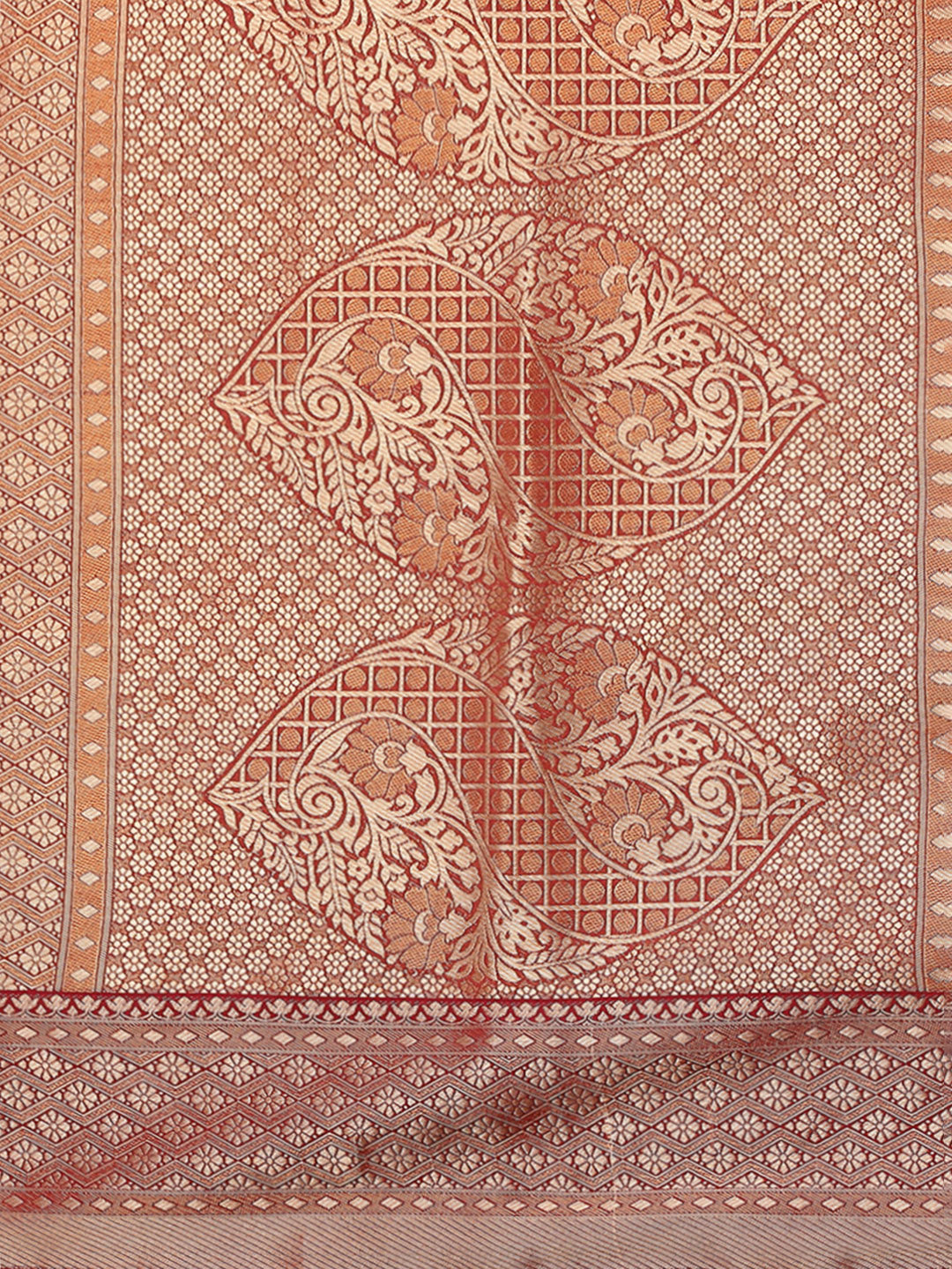 Zari Border Booti Linen Woven Saree
