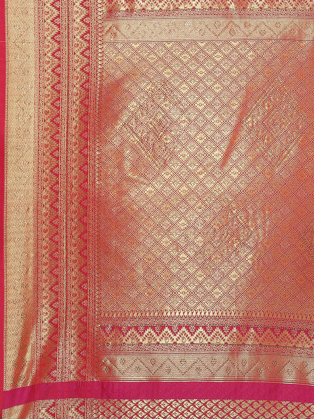 Art Handloom Saree with Brocade Zari Jaal Border