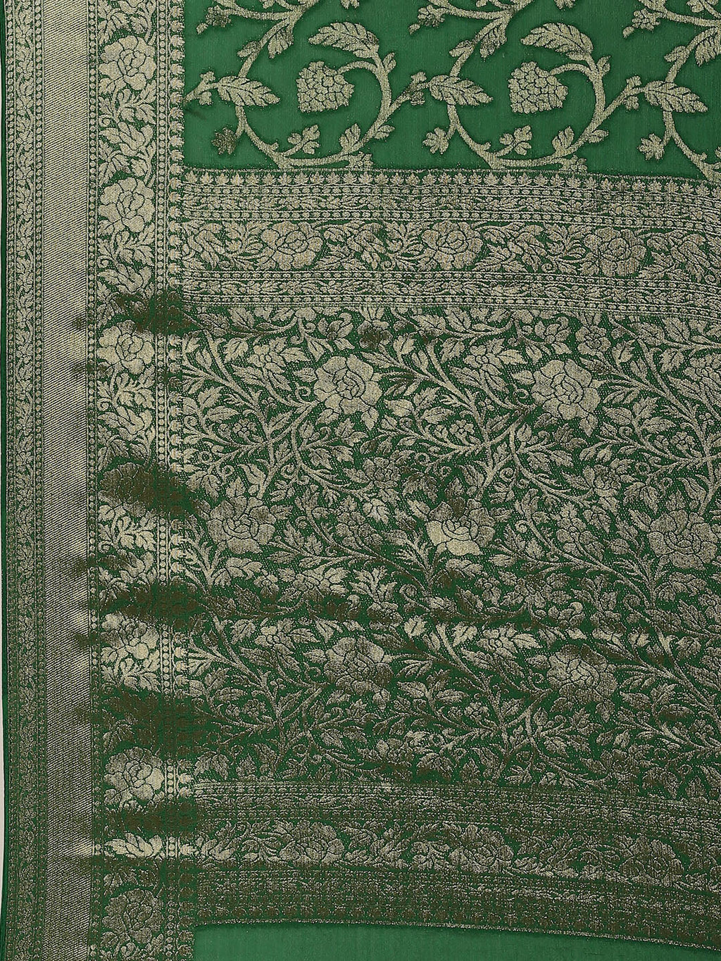 Floral Zari Jaal Chiffon Plain Saree