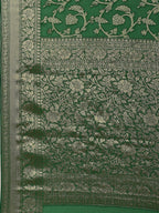 Floral Zari Jaal Chiffon Plain Saree