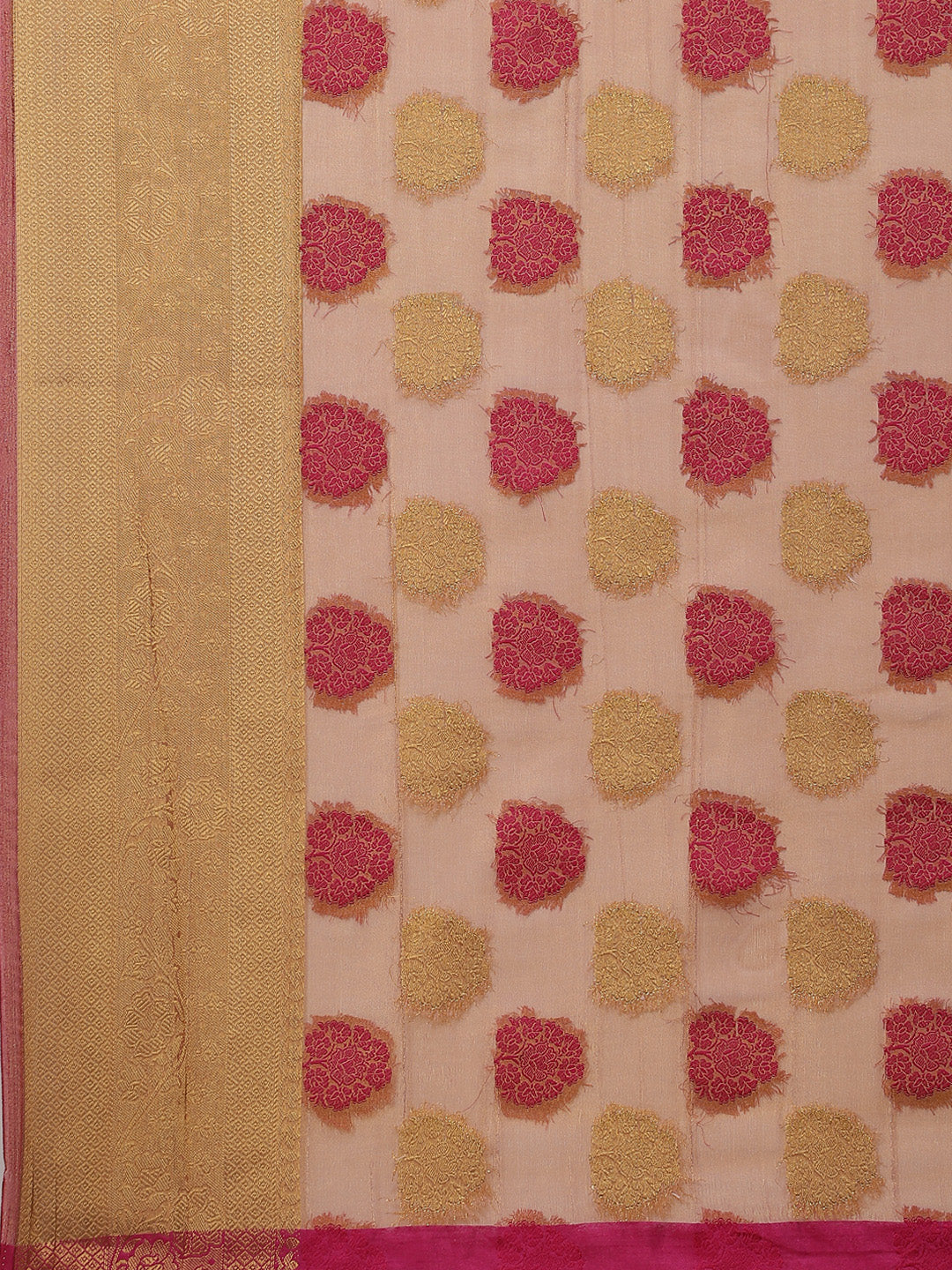 Zari Border Booti Art Handloom Woven Saree