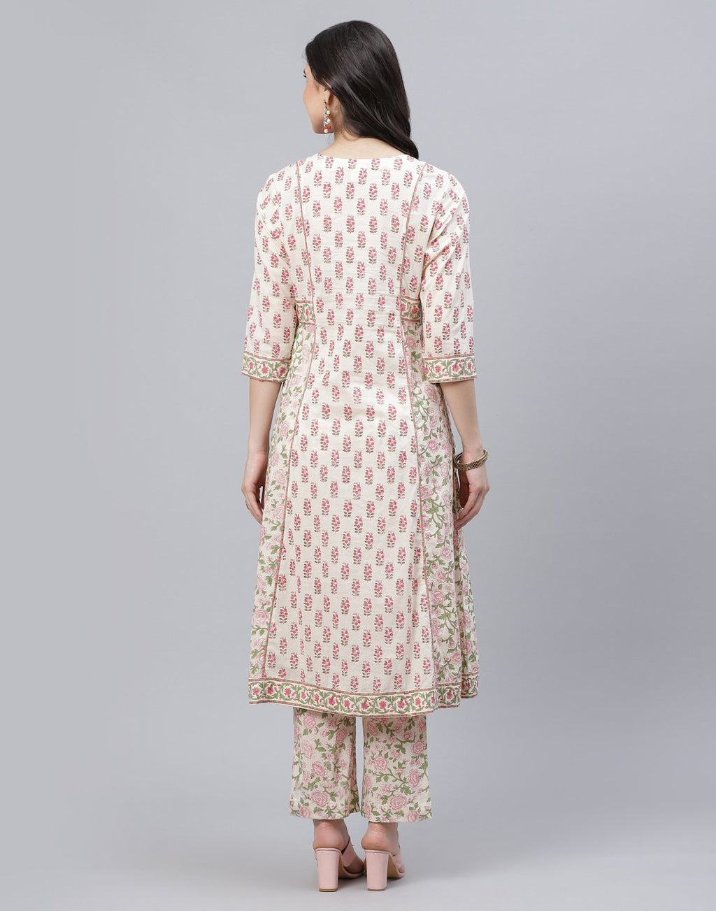 Floral Print Cotton Kurti Pant Set