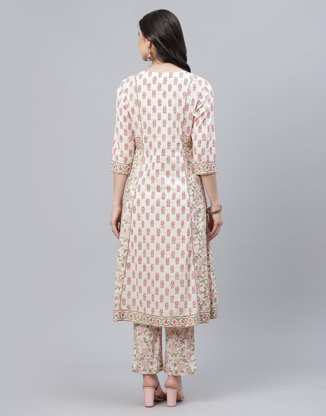 Floral Print Cotton Kurti Pant Set