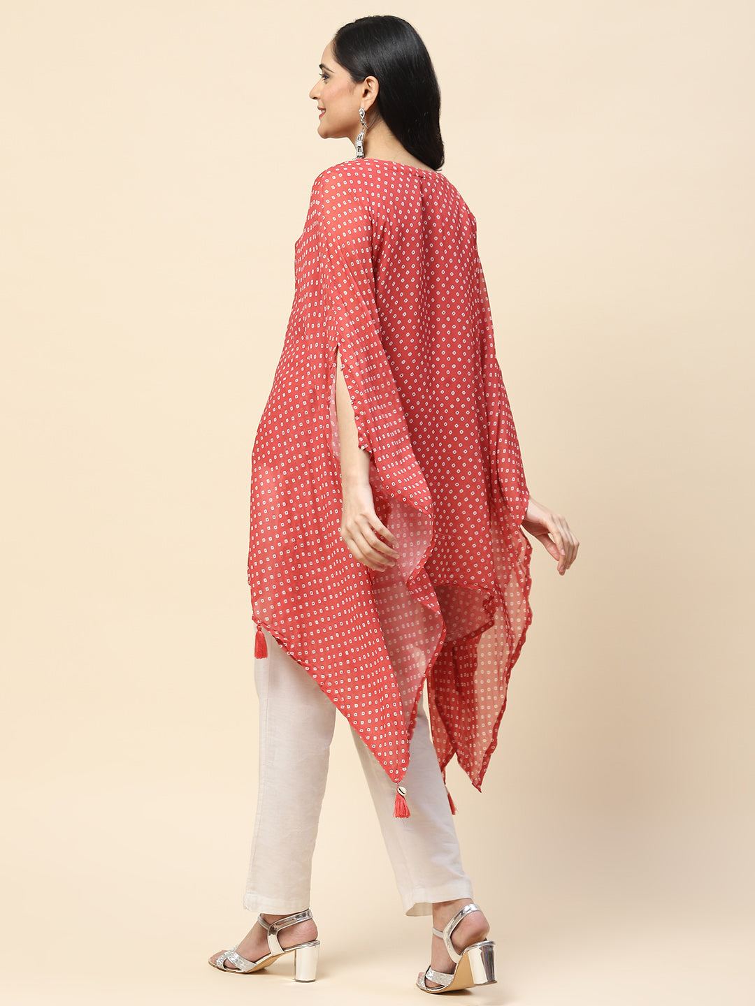 Printed Georgette Kaftan Kurti With Inner