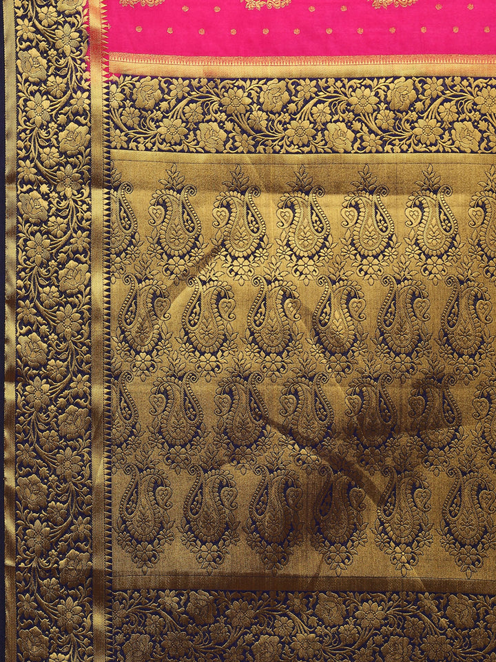 Zari Border Booti Handloom Woven Saree