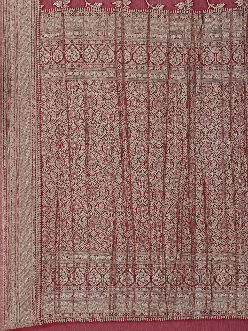 Floral Zari Jaal Georgette Plain Saree