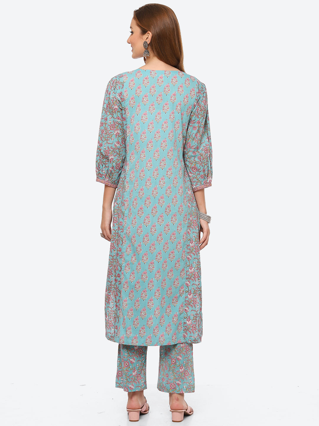 Floral Printed Cotton Kurta With Pant