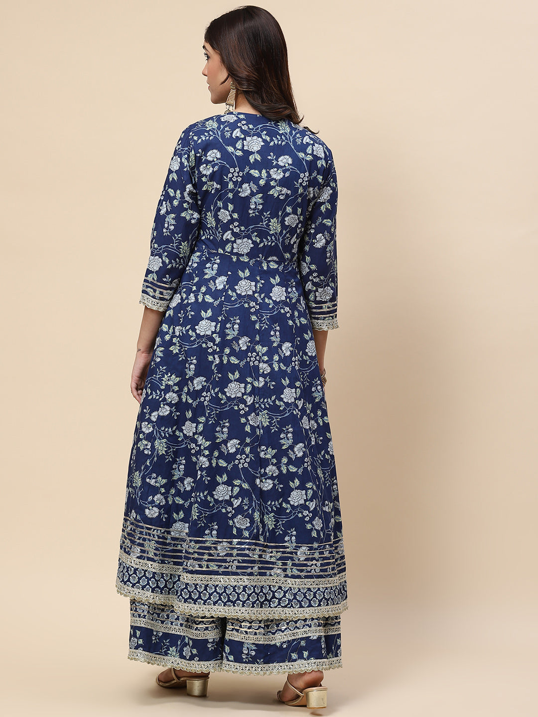 Printed Cotton Double Layer Anarkali Kurta