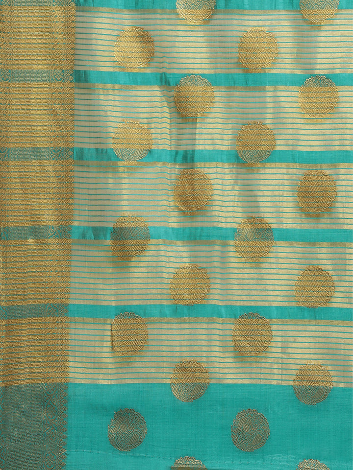 Zari Border Booti Handloom Woven Saree