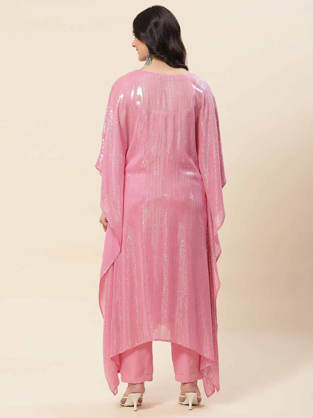 Sequin Embroidered Georgette Kurta With Pants