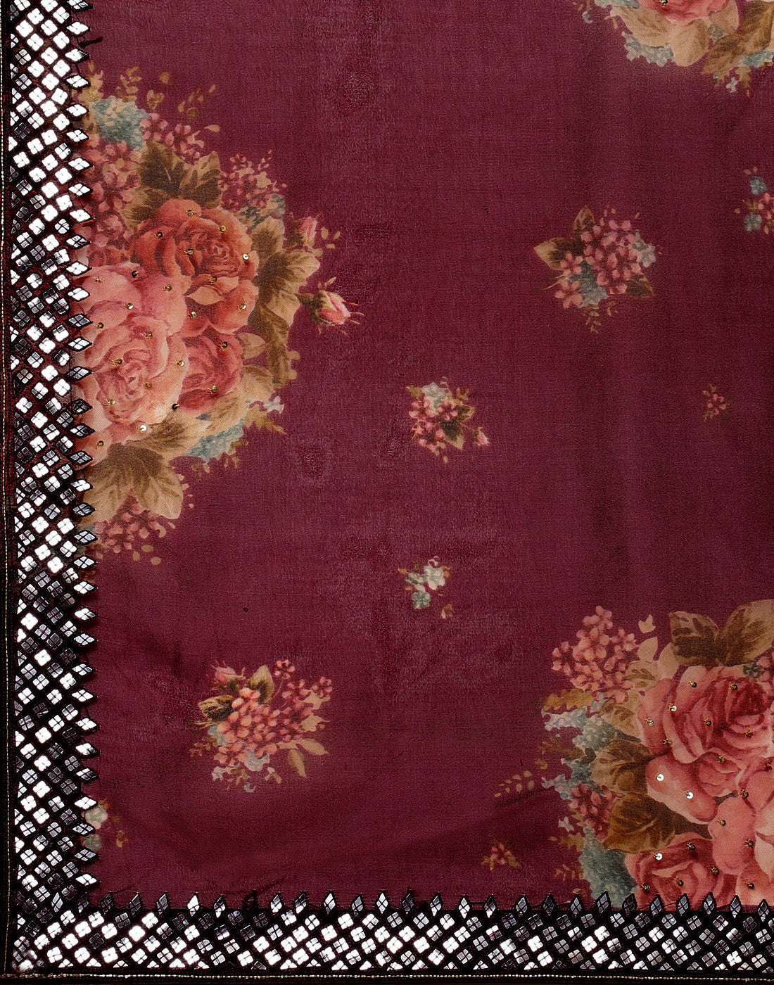 Printed Organza Kora Saree