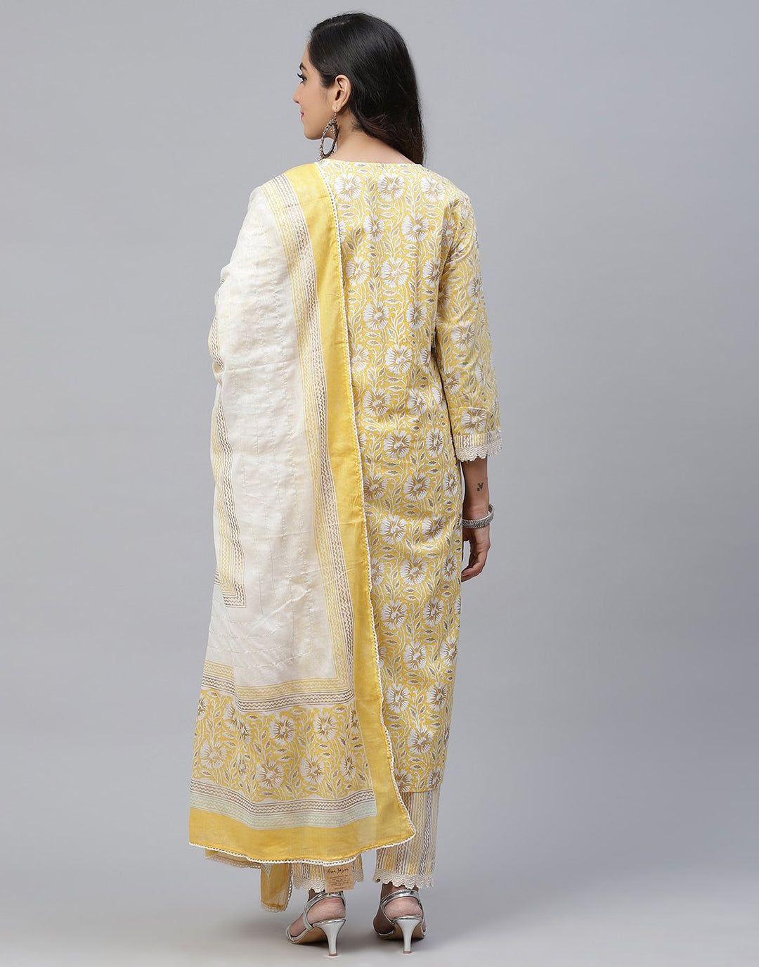 Printed Stitched Cotton Salwar Kameez With Dupatta