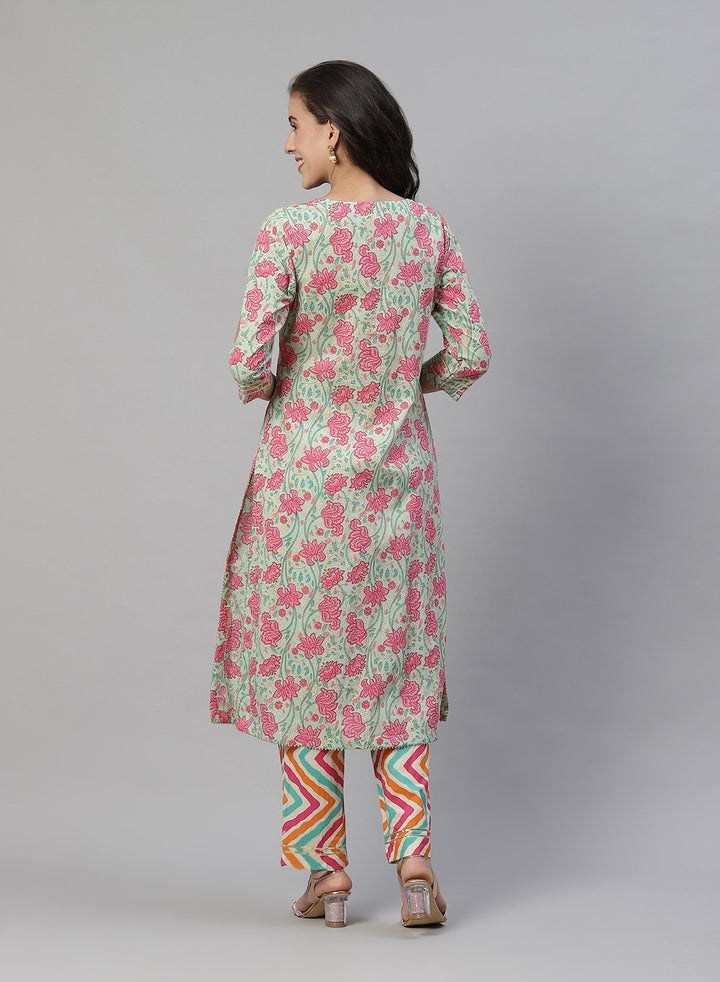 Printed Cotton Kurti With Pant