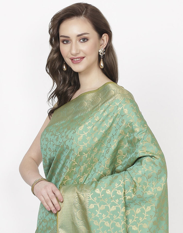 Green Banarasi Art Handloom Saree