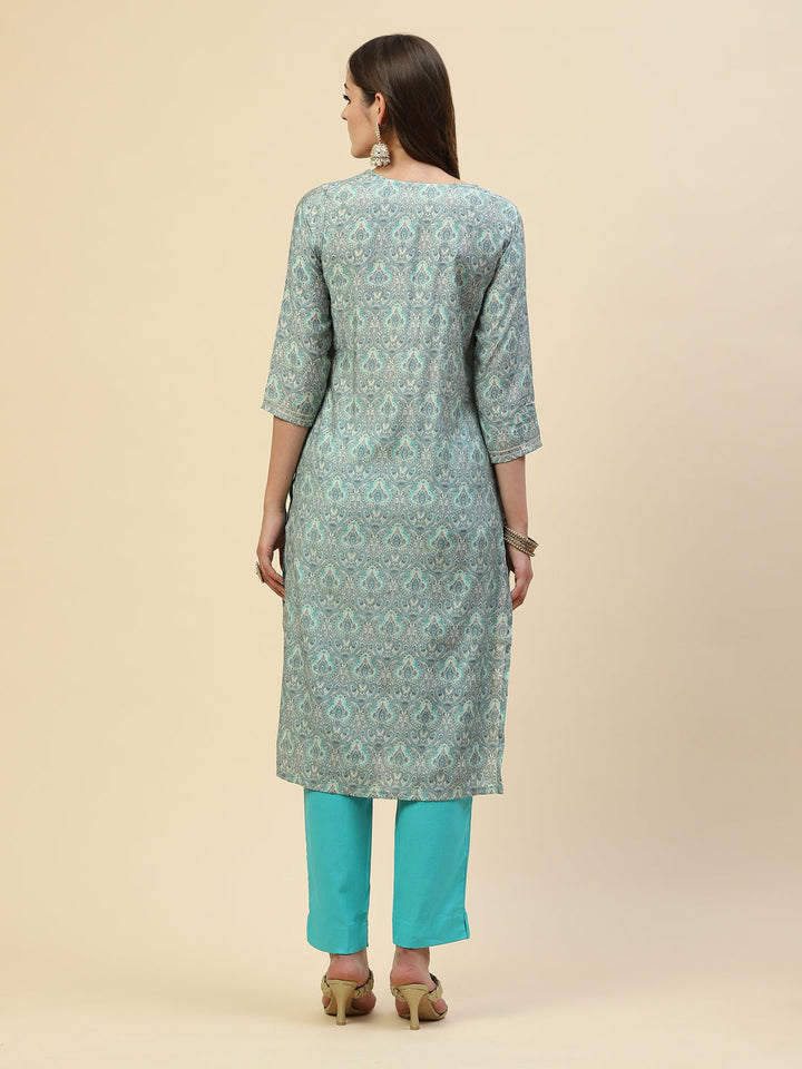 Gota Embroidered Muslin Kurta With Pants