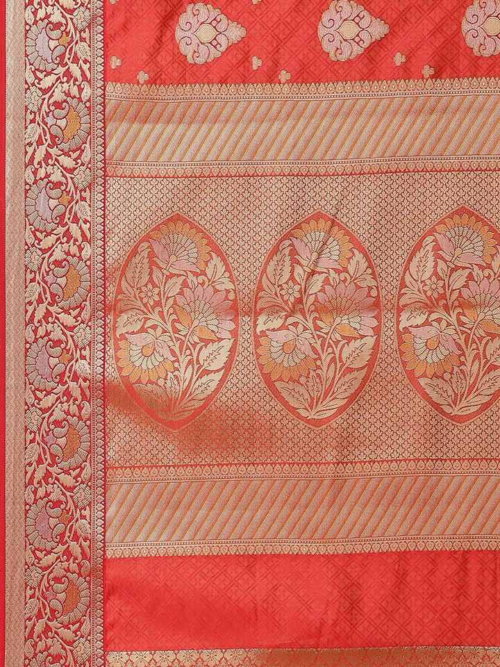Zari Border Booti Art Handloom Woven Saree