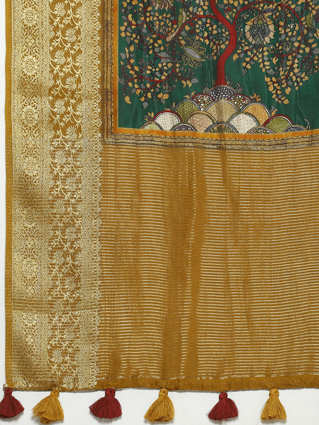 Zari Border Abstract Print Handloom Saree