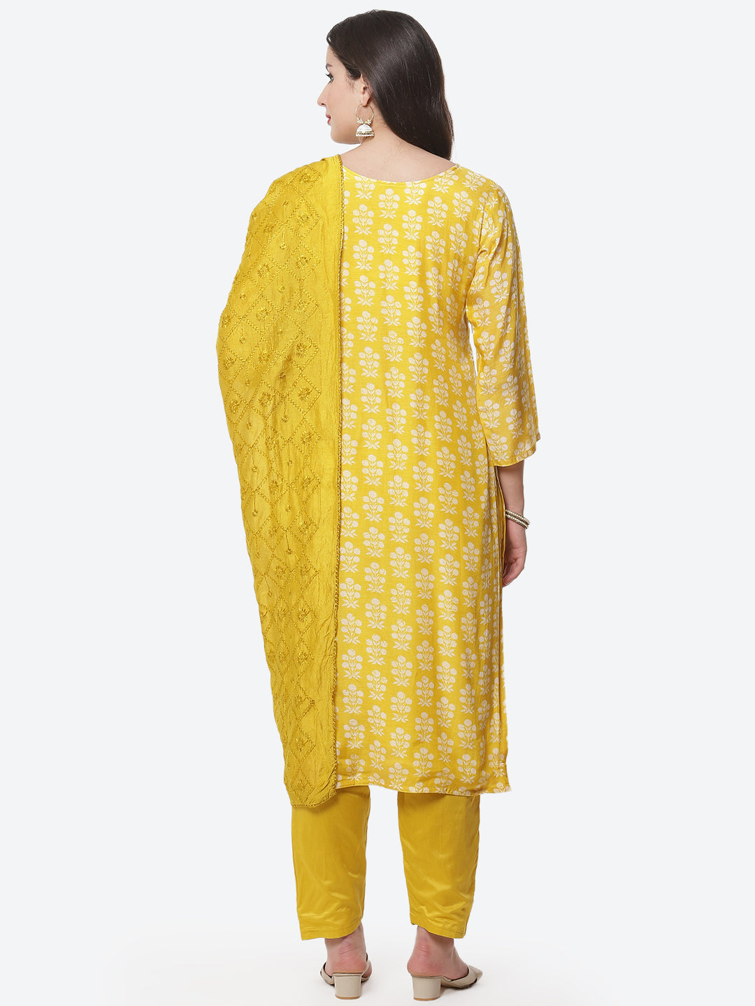 Printed Cotton Muslin Stitched Salwar Kameez With Dupatta