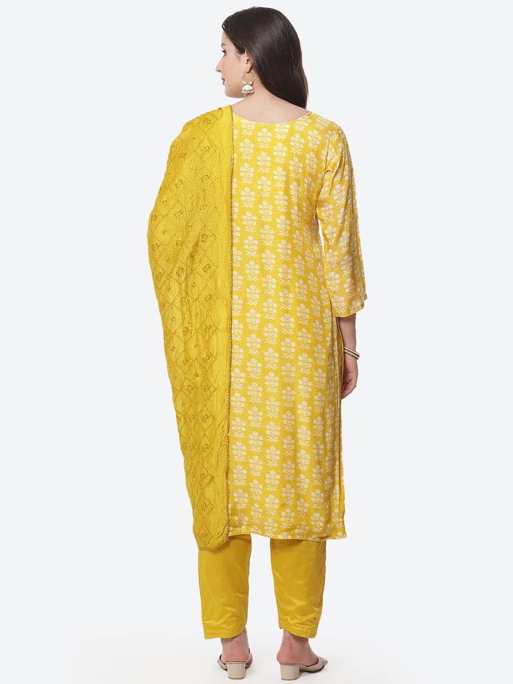 Printed Cotton Muslin Stitched Salwar Kameez With Dupatta
