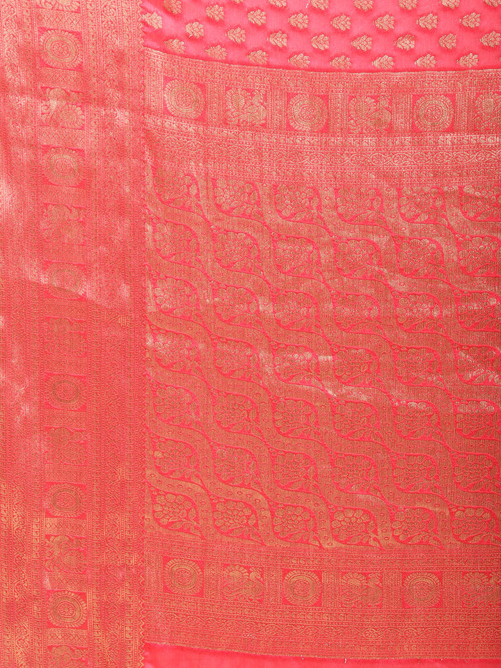 Zari Border Booti Plain Crepe Saree