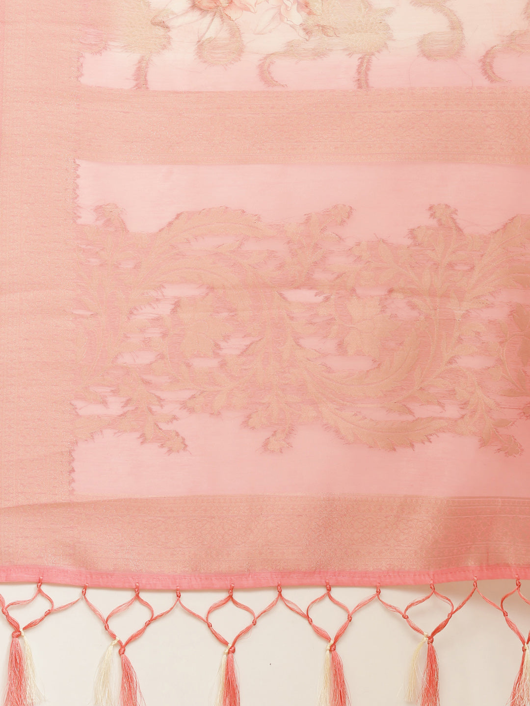 Digital Floral Printed Banarasi Pallu Cotton Chanderi Saree