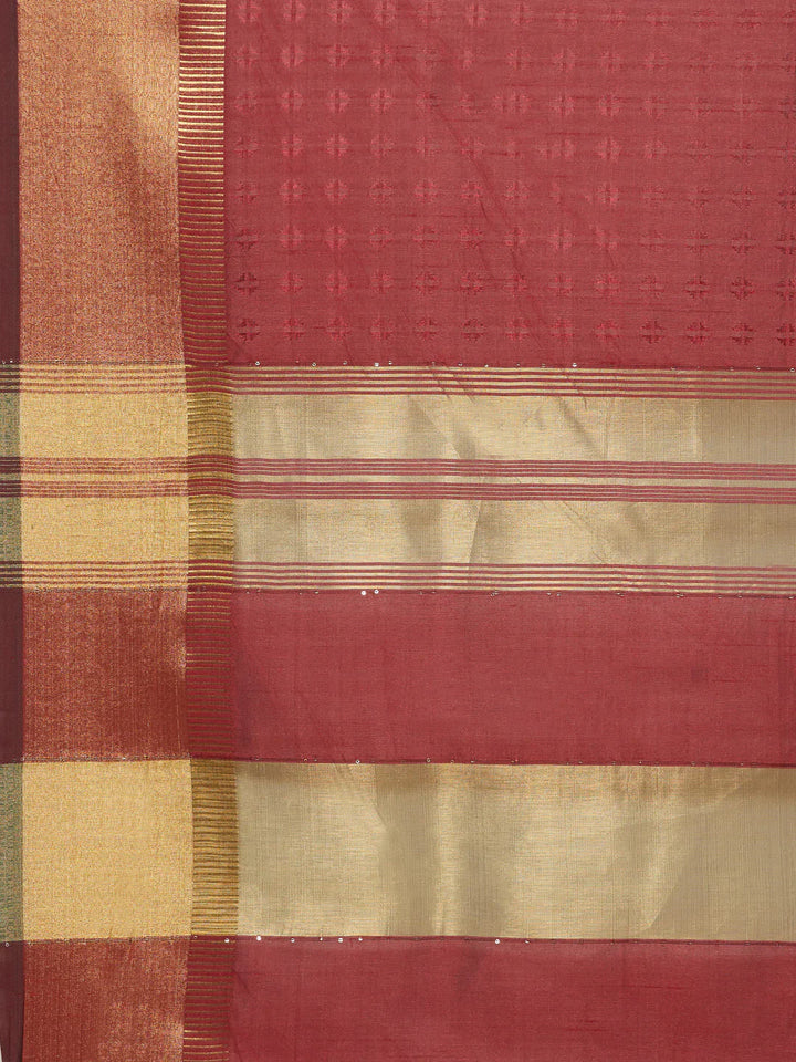 Plain Zari Border Handloom Woven Saree