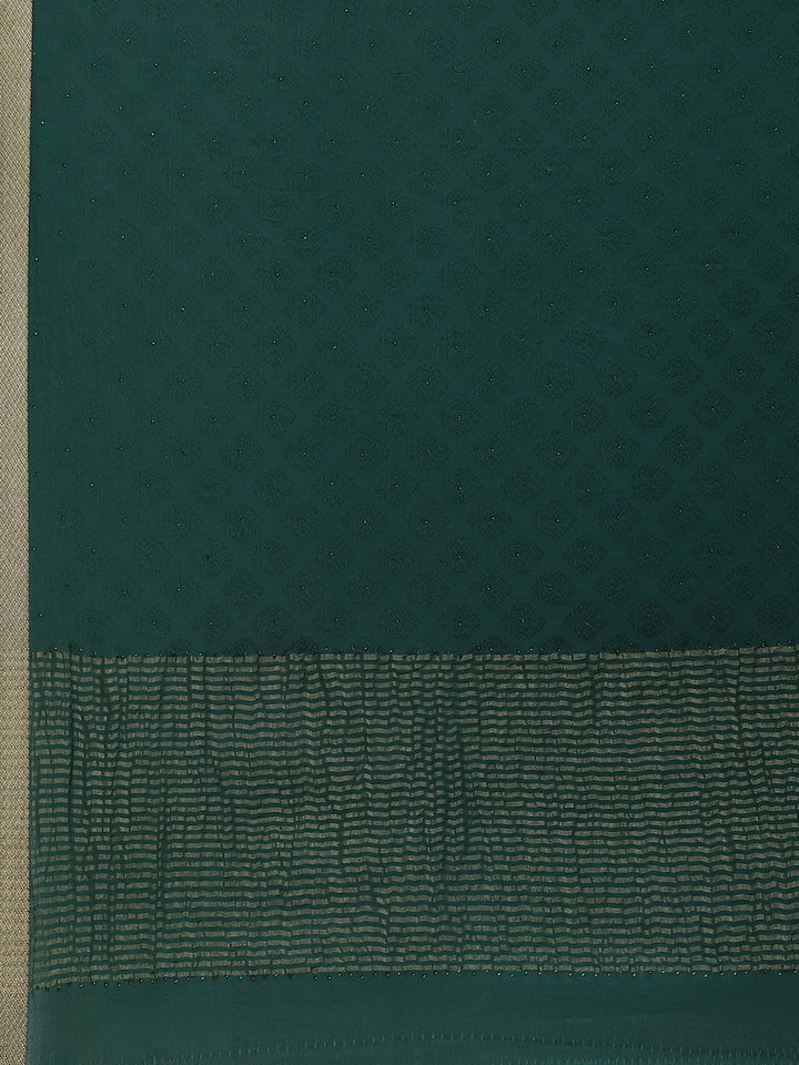 Piped Border Crepe Plain Saree