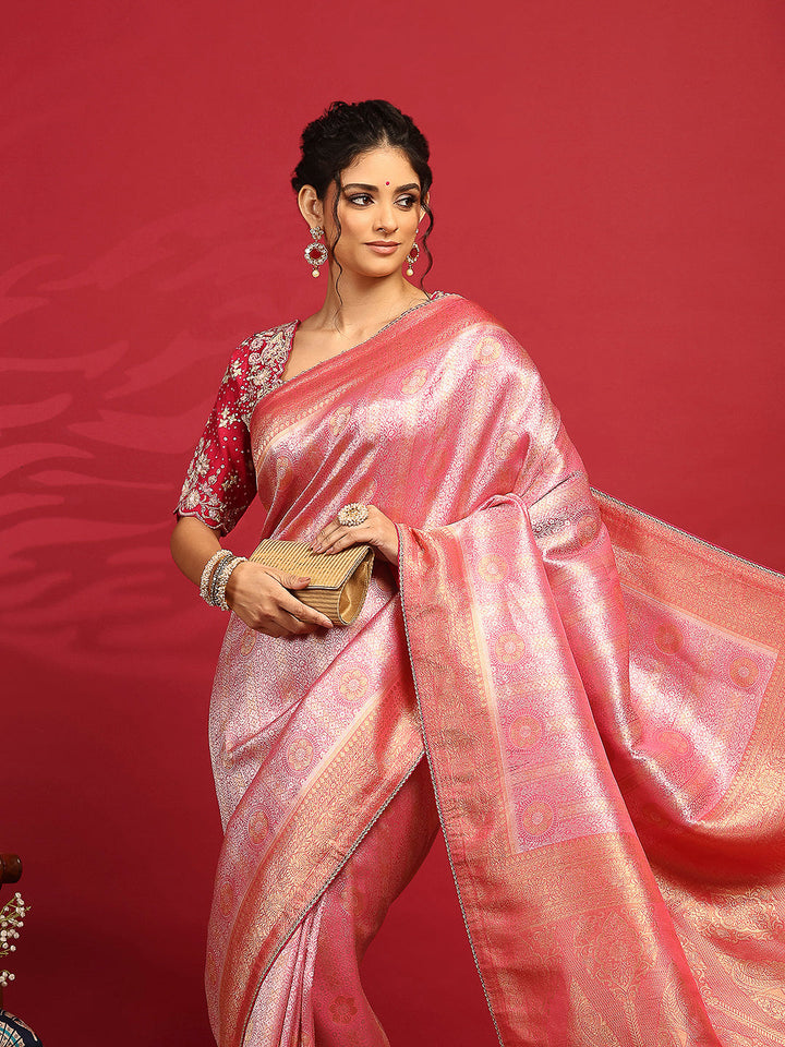 Embroidered Dola Silk Saree