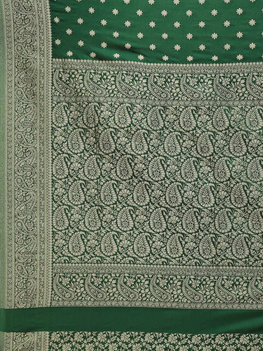Zari Border Booti Georgette Plain Saree
