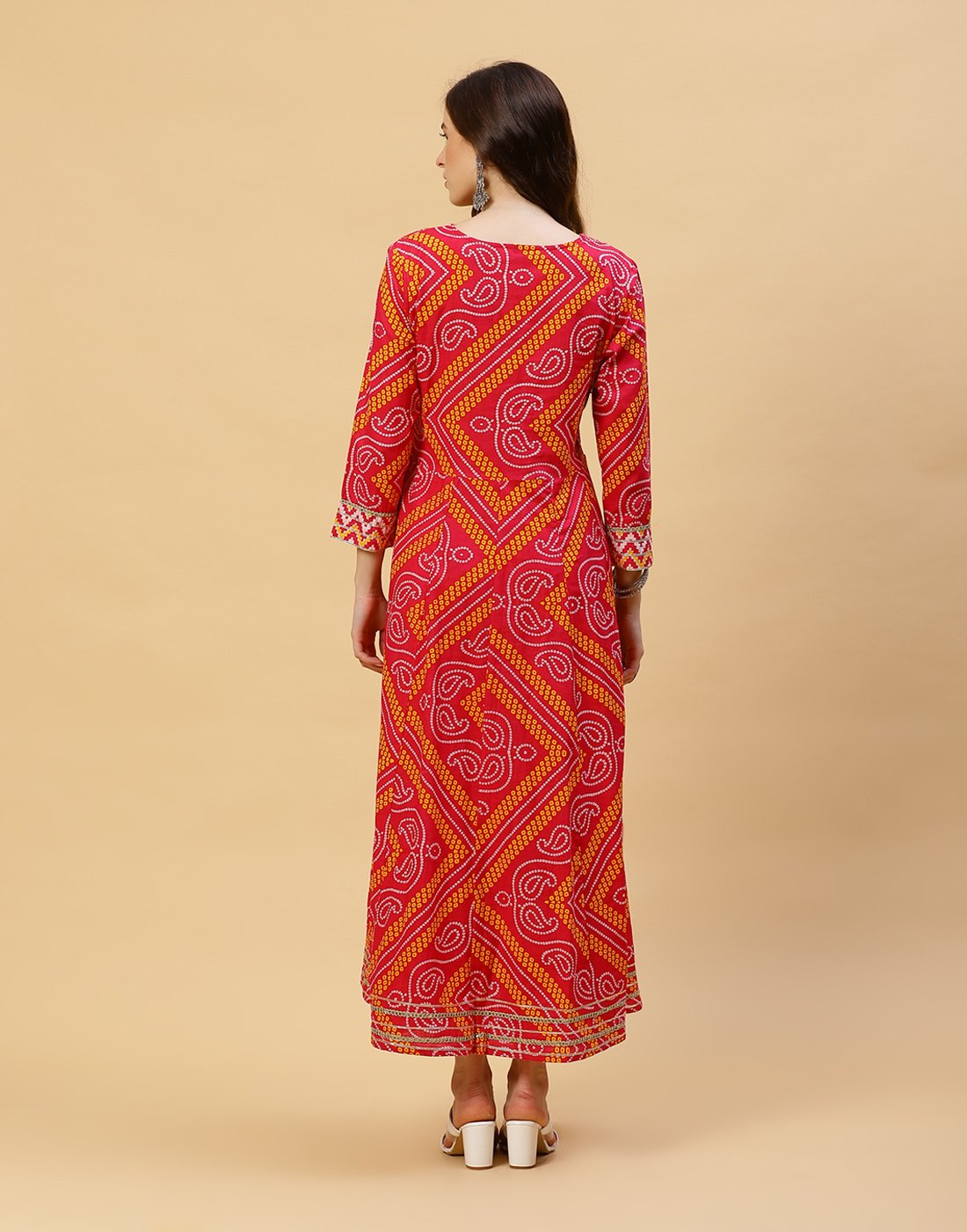 Bandhez Printed Cotton Anarkali Salwar Kameez Stitched Suit