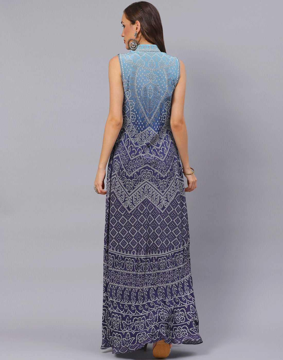 Blue and Peach Pink Dress
