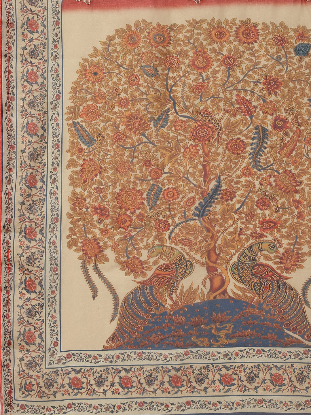 Printed Tussar Saree