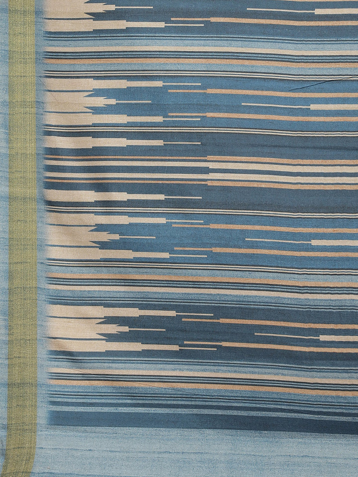 Printed Booti Tussar Saree