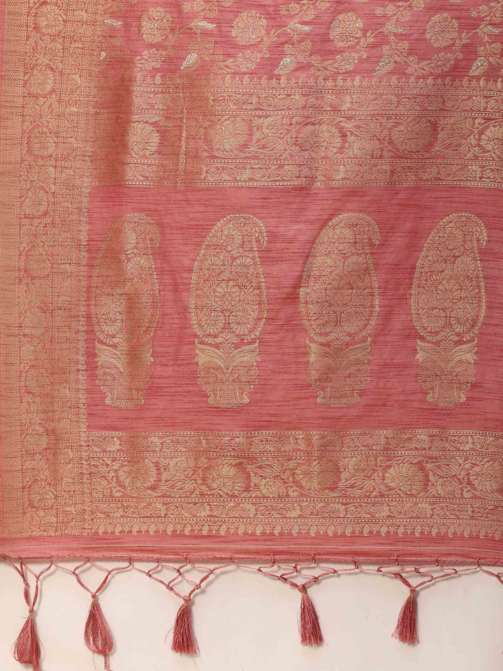 Floral Zari Jaal Handloom Woven Saree