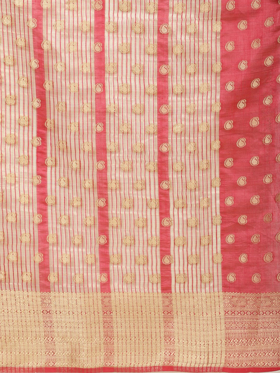 Zari Border Booti Woven Handloom Saree