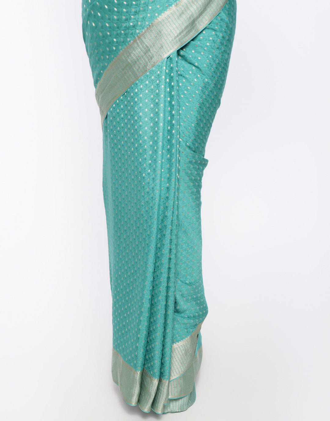MBZ Meena Bazaar-Zari Border Booti Crepe Saree